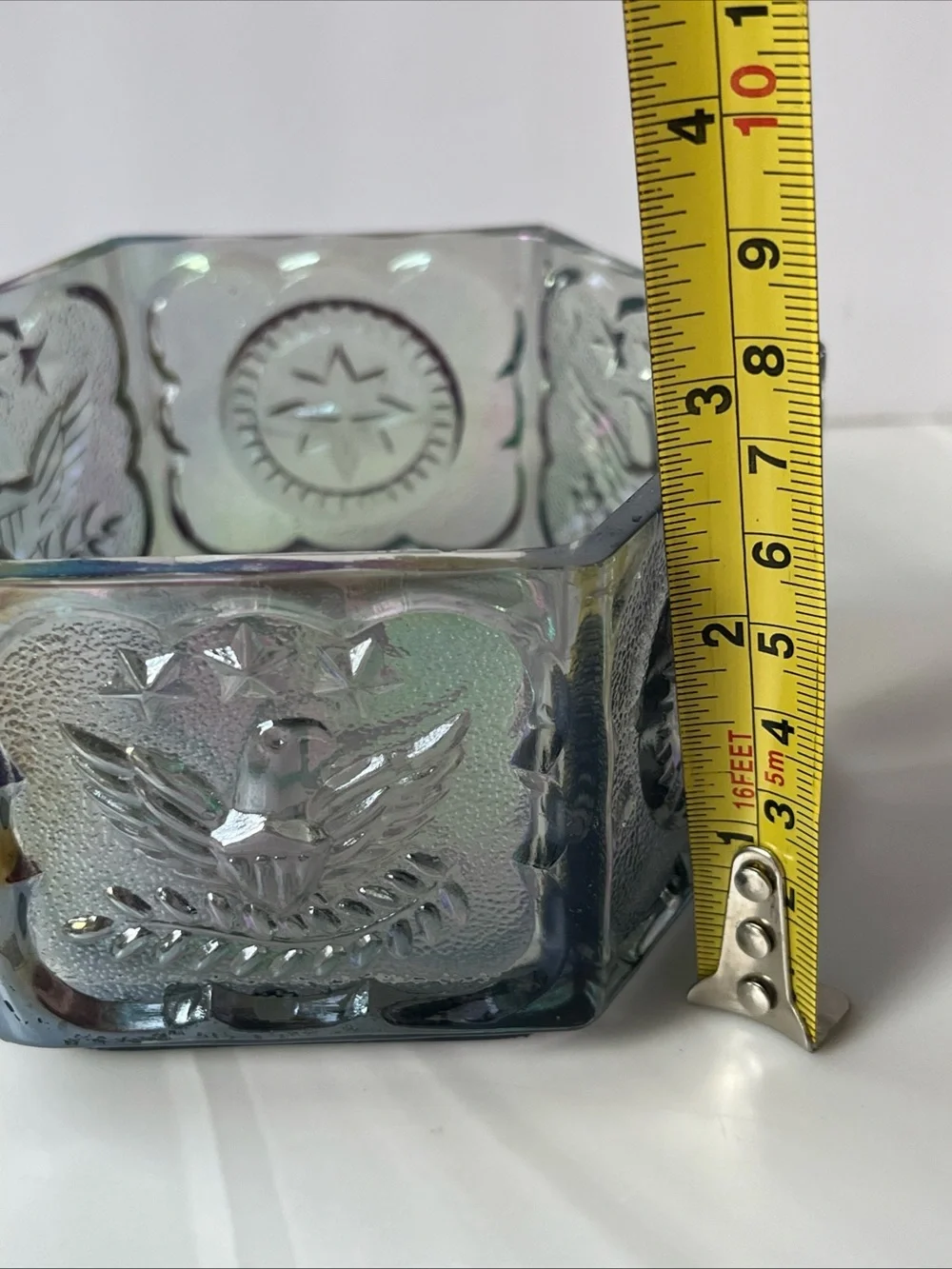Indiana Glass Iridescent Carnival Glass Lidded Trinket Box
